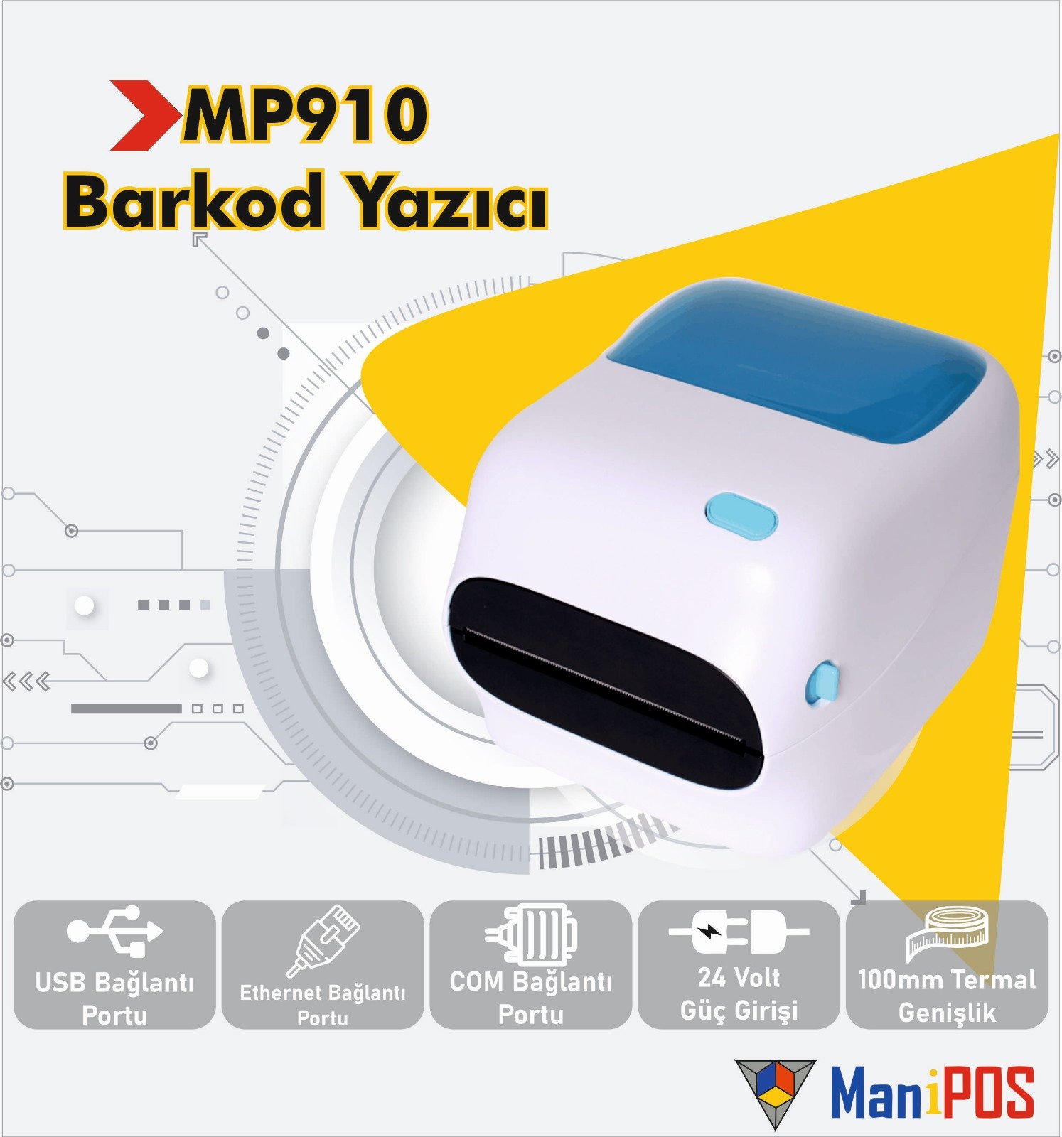 MP910 BARKOD YAZICI TERMAL 100MM